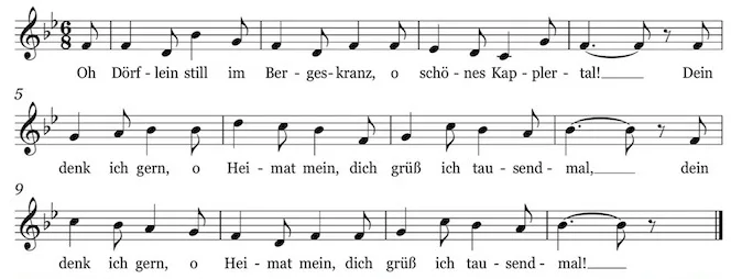 Noten des Kappler Liedes